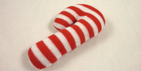 Xmas Knitting Candy Cane Dog Toy