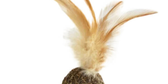 Natural Compressed Catnip-ball Toy with Feather for Cats
