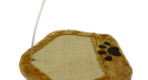 Paw Shape Cat Scratch Board with String Plush Ball