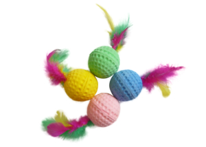 Sponge Ball with Feathers cat toys