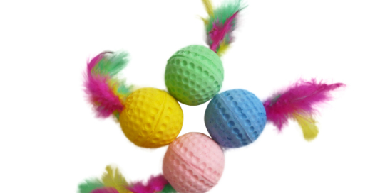 Sponge Ball with Feathers cat toys