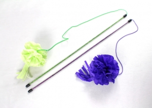 Crepe Paper Flower Teaser Wand Cat Toy