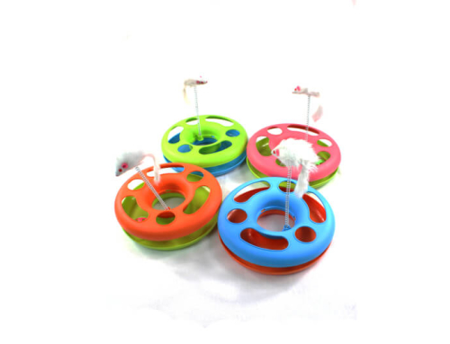 Circle Cat Toy with Rolling Ball and String Mouse