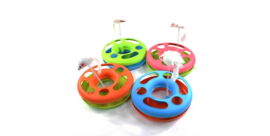 Circle Cat Toy with Rolling Ball and String Mouse