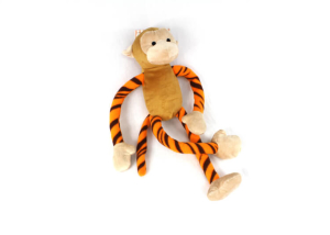 Plush Jungle Monkey Dog Toy with Extra Long Arms and Legs with Squeakers