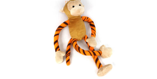 Plush Jungle Monkey Dog Toy with Extra Long Arms and Legs with Squeakers