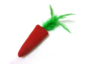 Plush Radish Cat Toy with Feather