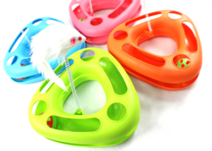 Triangle Circle Toy with Ball and String Mouse