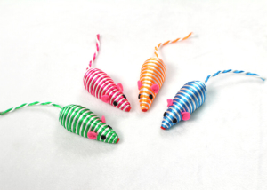 Striped Rope Mice Kitten Toy with Little Rocks Inside