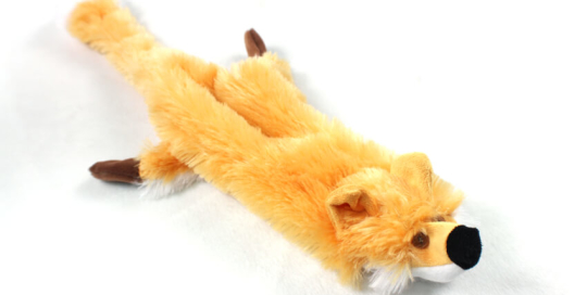 Plush Fox Stuffing Free Soft Dog Toy