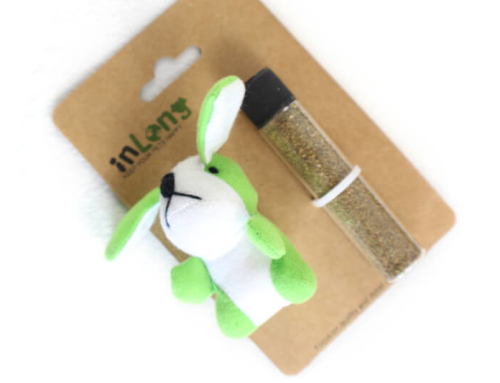 Refillable Plush Bunny with Catnip Toy Set
