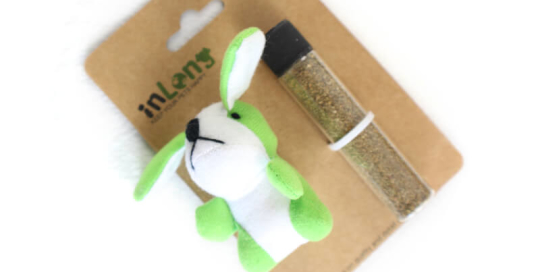 Refillable Plush Bunny with Catnip Toy Set