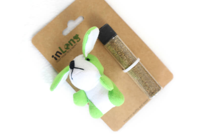 Refillable Plush Bunny with Catnip Toy Set