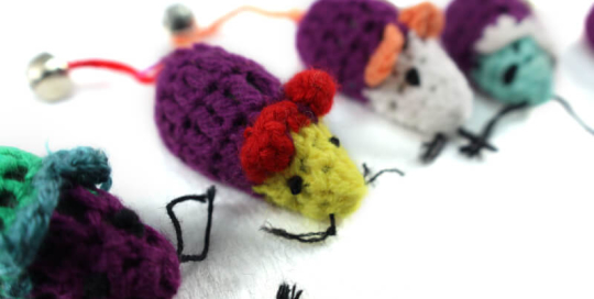 Hand Knit Wool Mouse Toy