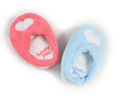 Cute Slippers Soft Plush Squeak Dog Toys