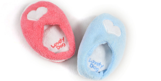 Cute Slippers Soft Plush Squeak Dog Toys