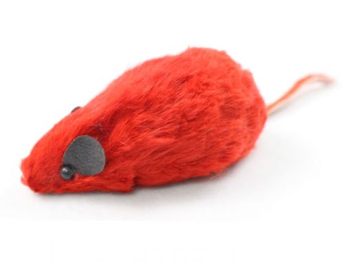 Real Fur Squeaky Mouse Cat Toy