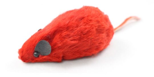 Real Fur Squeaky Mouse Cat Toy