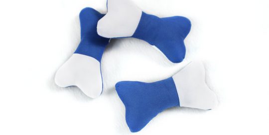 2-Color Soft Stuffed Bone Dog Toy with Squeaker