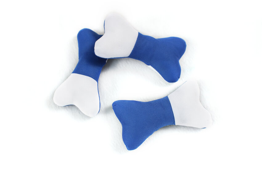 2-Color Soft Stuffed Bone Dog Toy with Squeaker