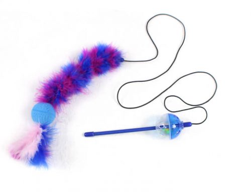 Feather Cat Teaser Stick with 2 Balls