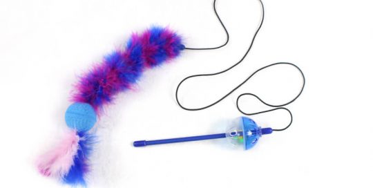 Feather Cat Teaser Stick with 2 Balls