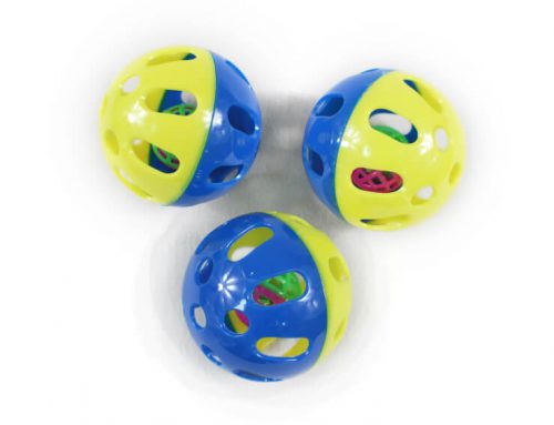 Plastic Perforated Ball within A Small Ball Cat Toy