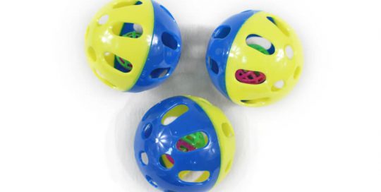 Plastic Perforated Ball within A Small Ball Cat Toy