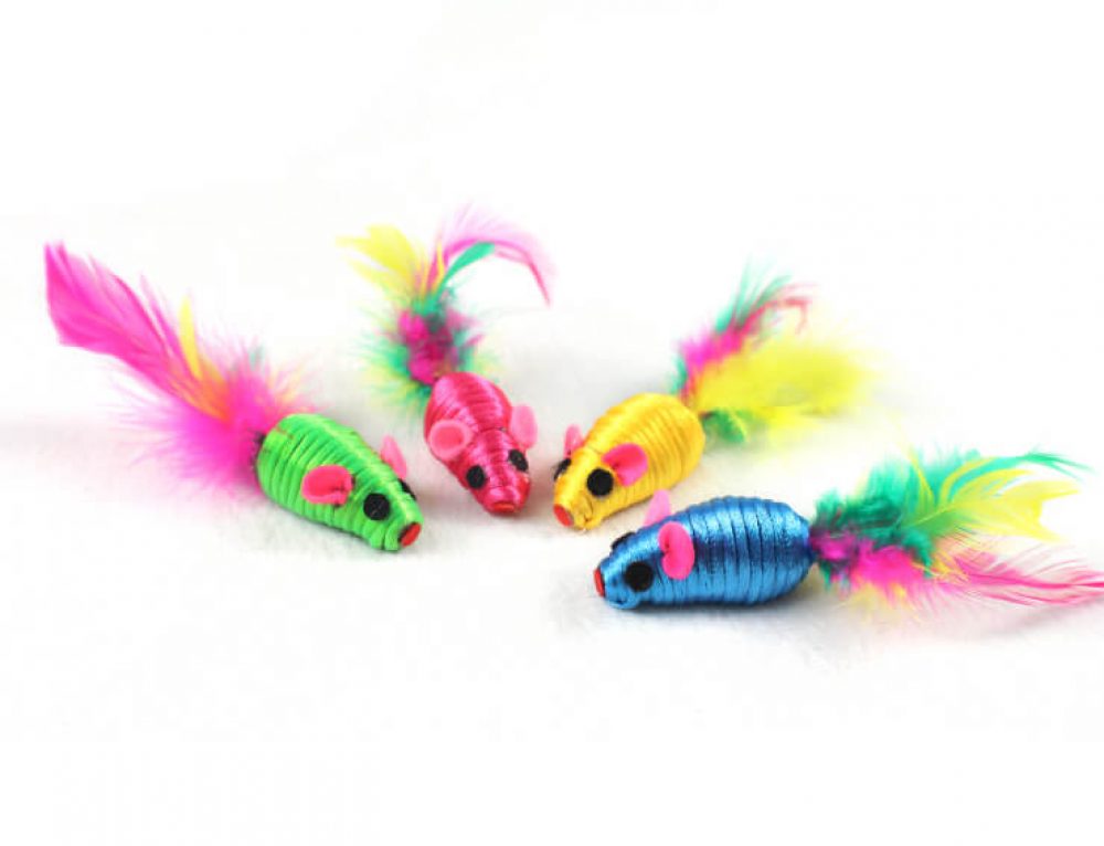 Plush Gray Mouse Cat Toys inLong